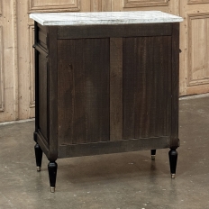 Antique French Louis XVI Petite Mahogany Buffet with Carrara Marble