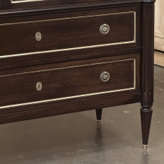 Antique French Louis XVI Mahogany Commode with Carrara Marble