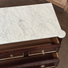 Antique French Louis XVI Mahogany Commode with Carrara Marble
