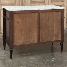 Antique French Louis XVI Mahogany Commode with Carrara Marble