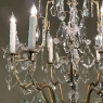 Elegant Parisian Style Brass and Cut Crystal Chandelier