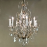 Elegant Parisian Style Brass and Cut Crystal Chandelier