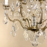 Elegant Parisian Style Brass and Cut Crystal Chandelier