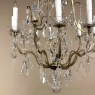 Elegant Parisian Style Brass and Cut Crystal Chandelier