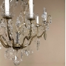 Elegant Parisian Style Brass and Cut Crystal Chandelier