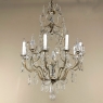 Elegant Parisian Style Brass and Cut Crystal Chandelier