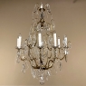 Elegant Parisian Style Brass and Cut Crystal Chandelier