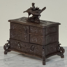 19th Century Black Forest Hand-Carved Jewelry Box