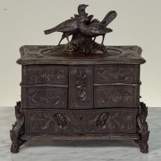19th Century Black Forest Hand-Carved Jewelry Box