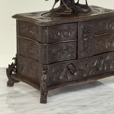 19th Century Black Forest Hand-Carved Jewelry Box