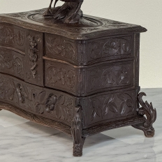 19th Century Black Forest Hand-Carved Jewelry Box