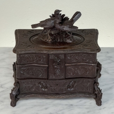 19th Century Black Forest Hand-Carved Jewelry Box