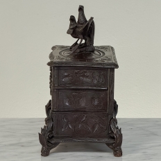 19th Century Black Forest Hand-Carved Jewelry Box