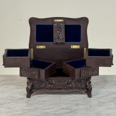 19th Century Black Forest Hand-Carved Jewelry Box