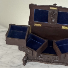 19th Century Black Forest Hand-Carved Jewelry Box