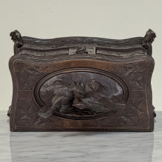 19th Century Black Forest Hand-Carved Jewelry Box
