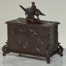 19th Century Black Forest Hand-Carved Jewelry Box
