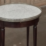 PAIR of Antique French Louis XVI Mahogany Marble Top Bouillotte Tables