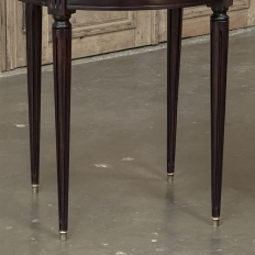 PAIR of Antique French Louis XVI Mahogany Marble Top Bouillotte Tables