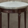 PAIR of Antique French Louis XVI Mahogany Marble Top Bouillotte Tables
