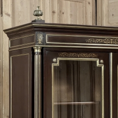 Napoleon III Period French Louis XVI Mahogany & Bronze Bookcase ~ Bibliotheque