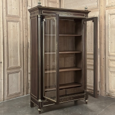 Napoleon III Period French Louis XVI Mahogany & Bronze Bookcase ~ Bibliotheque