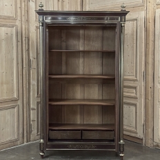 Napoleon III Period French Louis XVI Mahogany & Bronze Bookcase ~ Bibliotheque