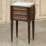 Antique French Directoire Neoclassical End Table with Carrara Marble