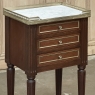 Antique French Directoire Neoclassical End Table with Carrara Marble