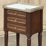 Antique French Directoire Neoclassical End Table with Carrara Marble