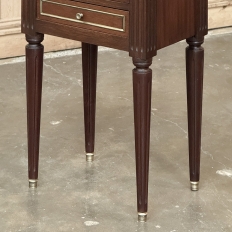 Antique French Directoire Neoclassical End Table with Carrara Marble