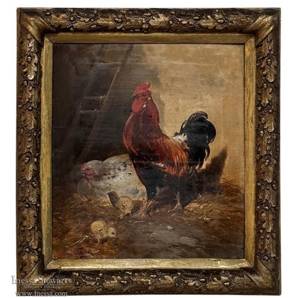 19th Century Framed Oil Painting on Canvas by Henry Schouten (1857-1927)