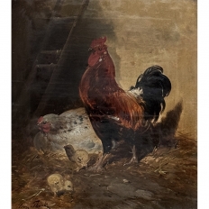 19th Century Framed Oil Painting on Canvas by Henry Schouten (1857-1927)