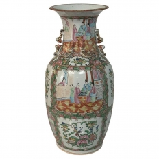 Antique Rose Medallion Porcelain Vase