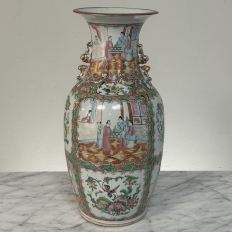 Antique Rose Medallion Porcelain Vase