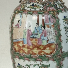 Antique Rose Medallion Porcelain Vase