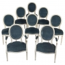 Set of 8 French Louis XVI Painted Dining Chairs includes 2 Armchairs