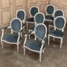 Set of 8 French Louis XVI Painted Dining Chairs includes 2 Armchairs