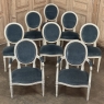 Set of 8 French Louis XVI Painted Dining Chairs includes 2 Armchairs