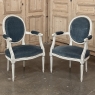 Set of 8 French Louis XVI Painted Dining Chairs includes 2 Armchairs