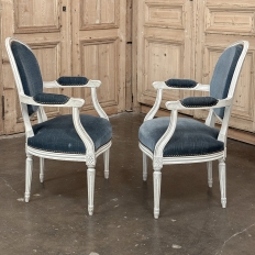 Set of 8 French Louis XVI Painted Dining Chairs includes 2 Armchairs