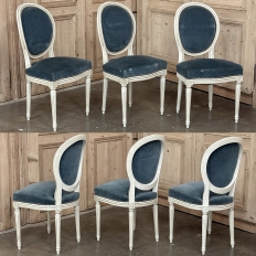 Set of 8 French Louis XVI Painted Dining Chairs includes 2 Armchairs