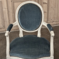 Set of 8 French Louis XVI Painted Dining Chairs includes 2 Armchairs