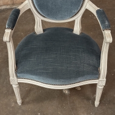 Set of 8 French Louis XVI Painted Dining Chairs includes 2 Armchairs