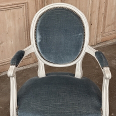 Set of 8 French Louis XVI Painted Dining Chairs includes 2 Armchairs