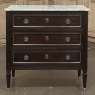 Antique French Louis XVI Mahogany Commode with Carrara Marble