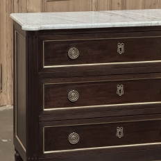 Antique French Louis XVI Mahogany Commode with Carrara Marble