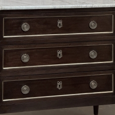 Antique French Louis XVI Mahogany Commode with Carrara Marble