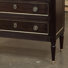 Antique French Louis XVI Mahogany Commode with Carrara Marble