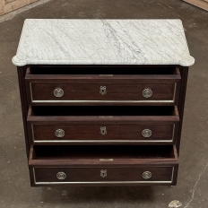 Antique French Louis XVI Mahogany Commode with Carrara Marble